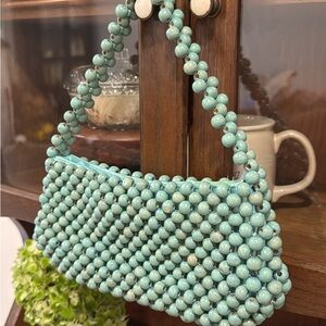 Turquoise Beaded Handbag